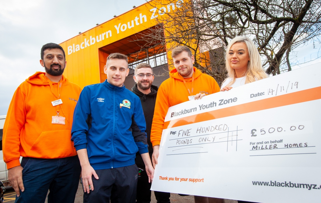 Youth Zone donation in Blackburn by Miller Homes